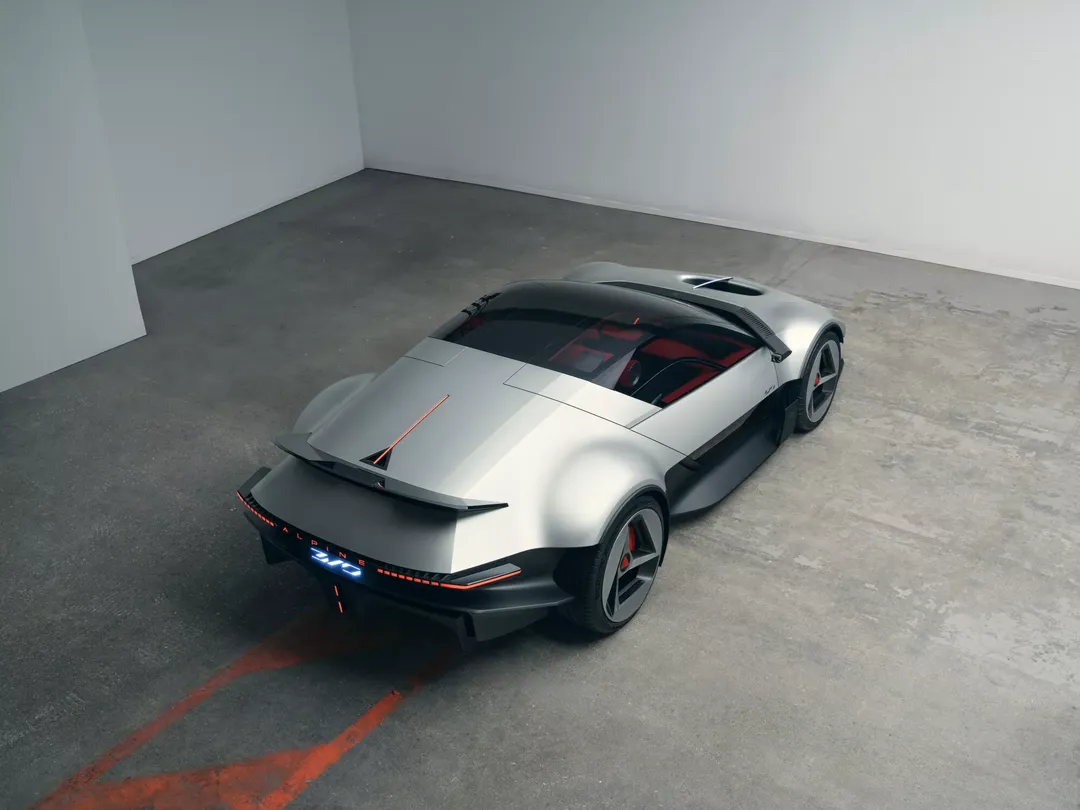Alpine A310 Vision — tył, z widokiem na wnętrze