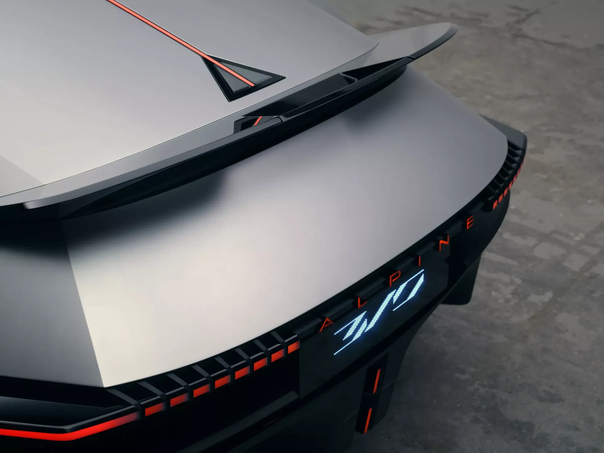 Alpine A310 Vision — detal tyłu, spoiler i światła