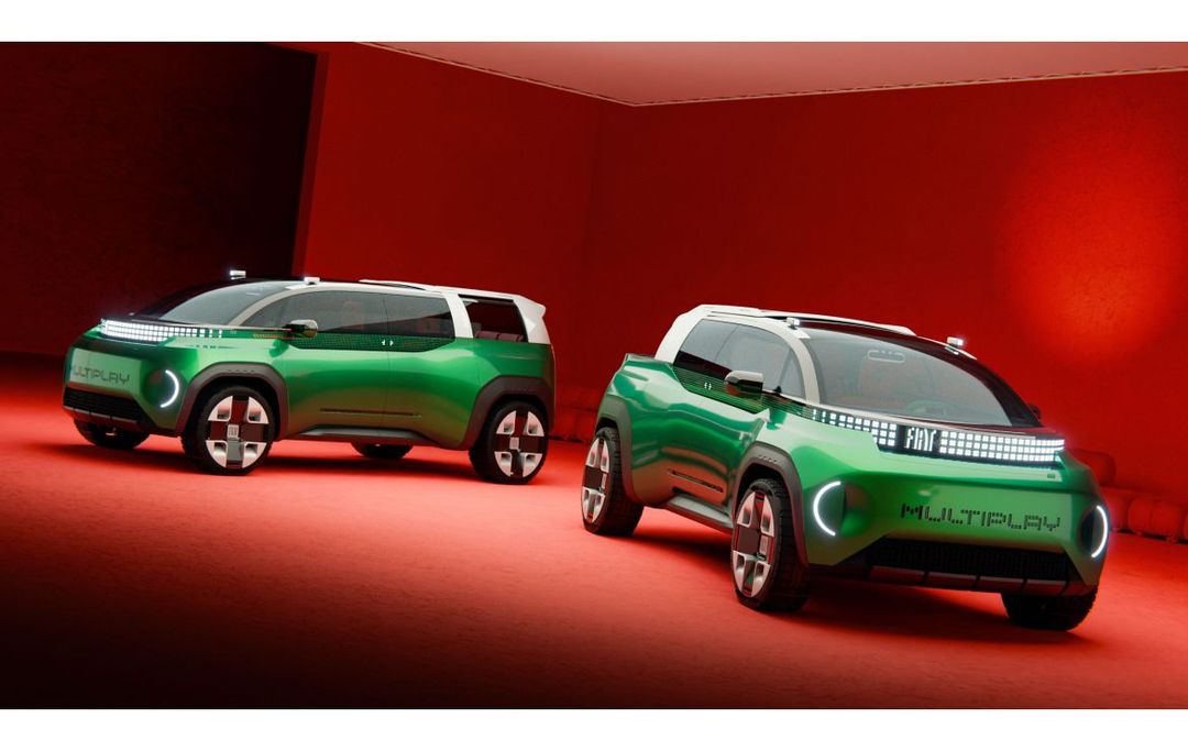 Fiat Multiplay — koncept 3 w 1, dwa modele (minivan i pick-up), wnętrze studyjne (inny kąt)
