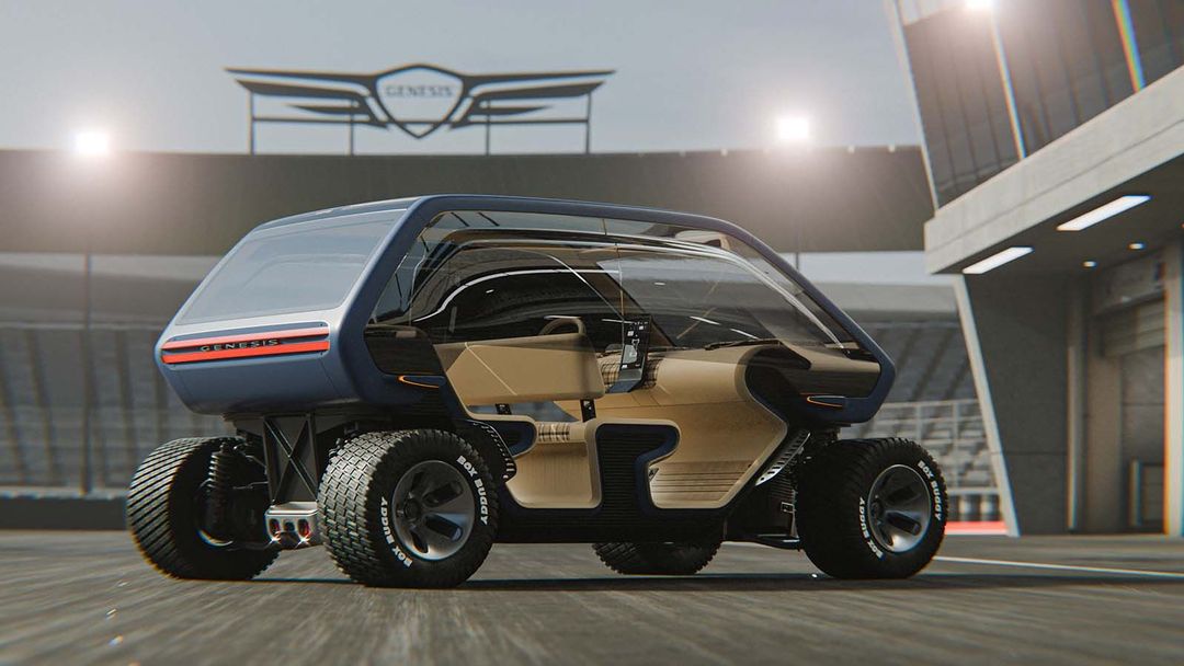 Genesis Box Buggy — bok, otwarta konstrukcja z niezależnym napędem kół e-Corner