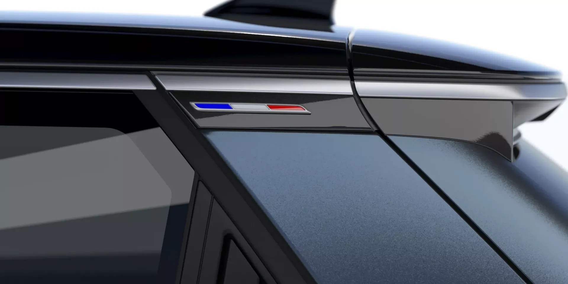 Alpine A290 Collection — detal, emblemat z flagą Francji