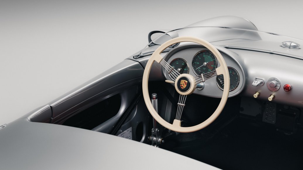 Porsche 550 J — wnętrze, kierownica i deska rozdzielcza