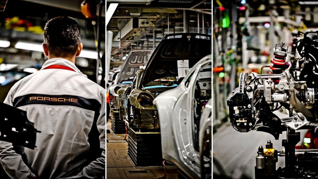 Porsche 911 GT3 Bergsport — pracownicy i proces montażu w fabryce