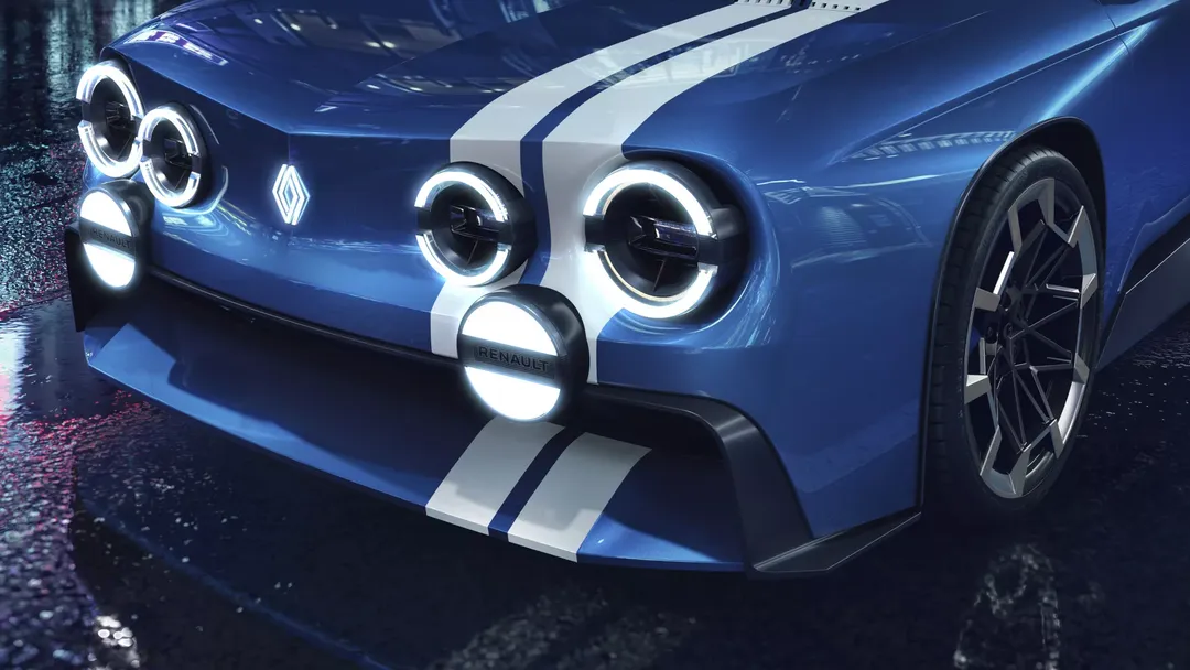 Renault 8 Gordini — przód, detal oświetlenia