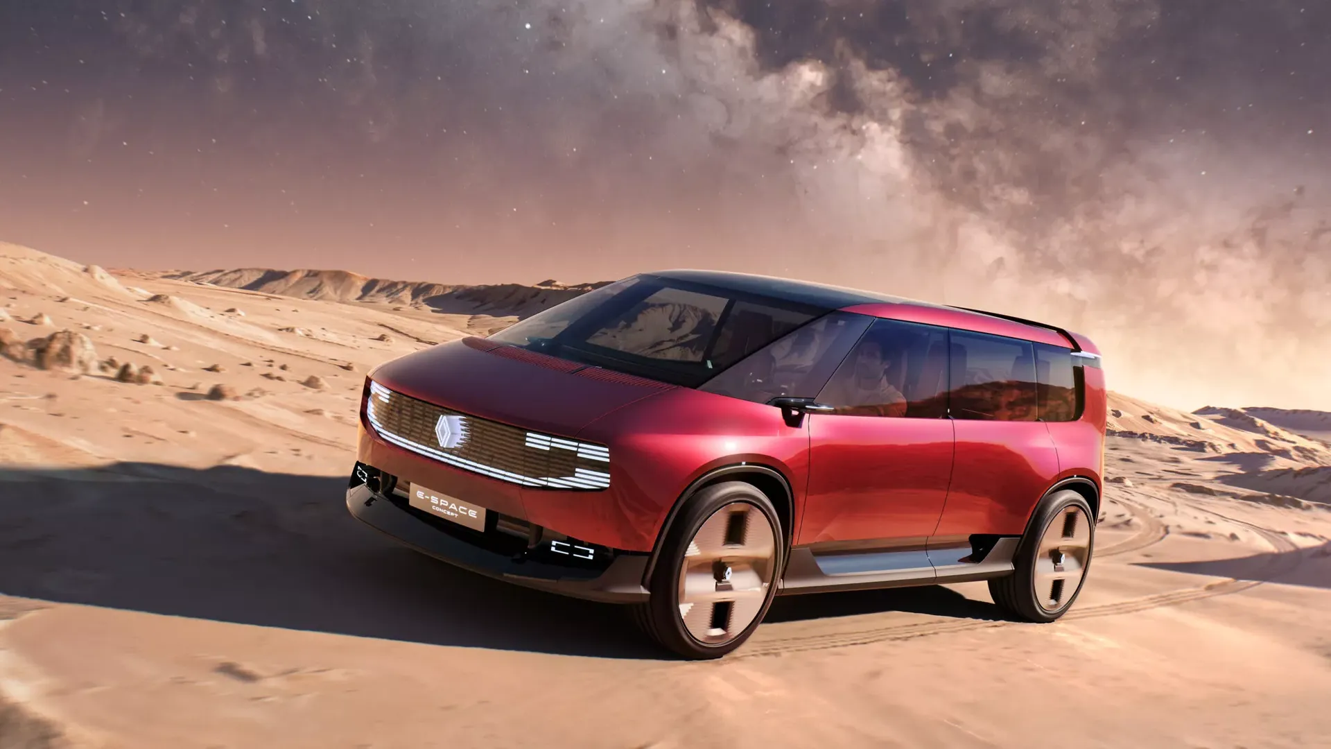Renault E-Space Concept — przód, sceneria pustynna
