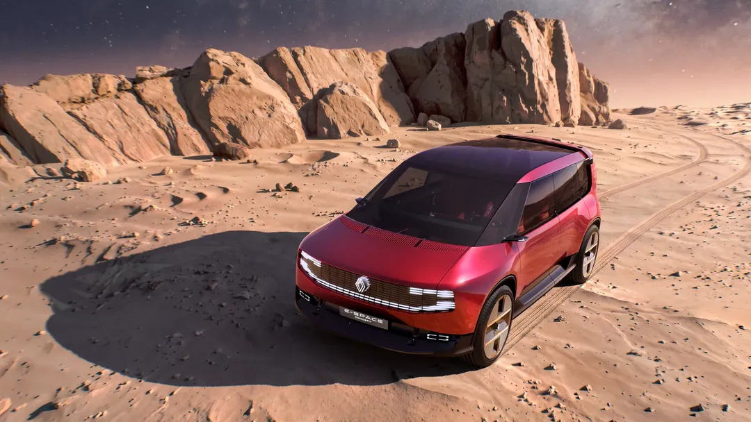 Renault E-Space Concept — przód, sceneria pustynna