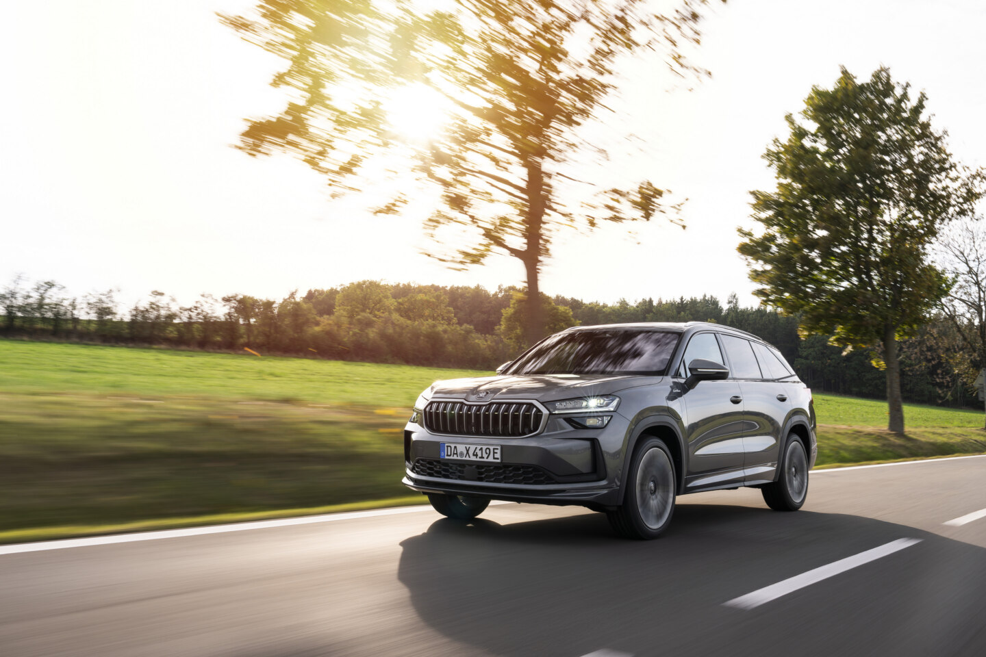 Škoda Kodiaq — przód, jazda na drodze